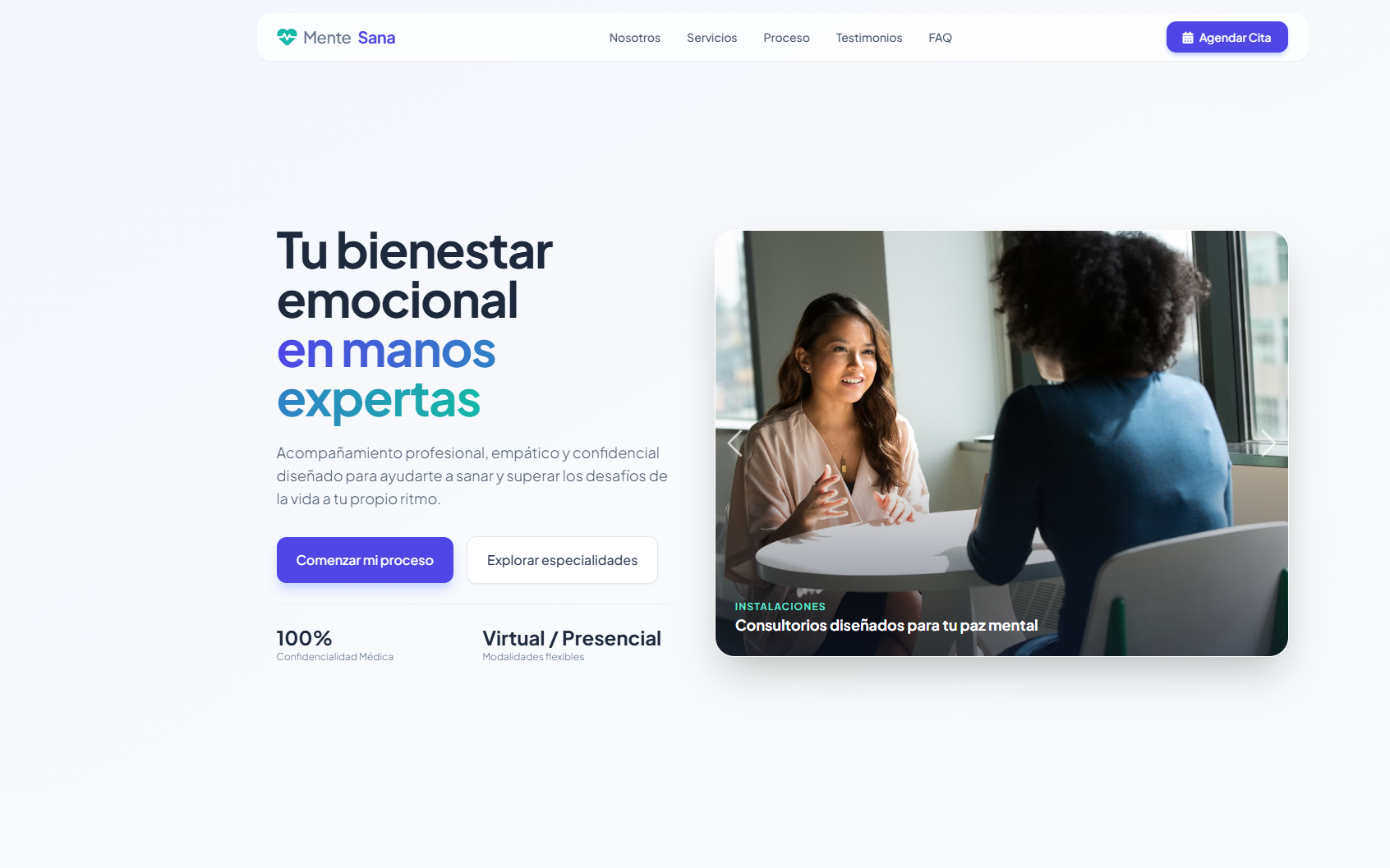 Sitio web desarrollado para consultorio de psicología